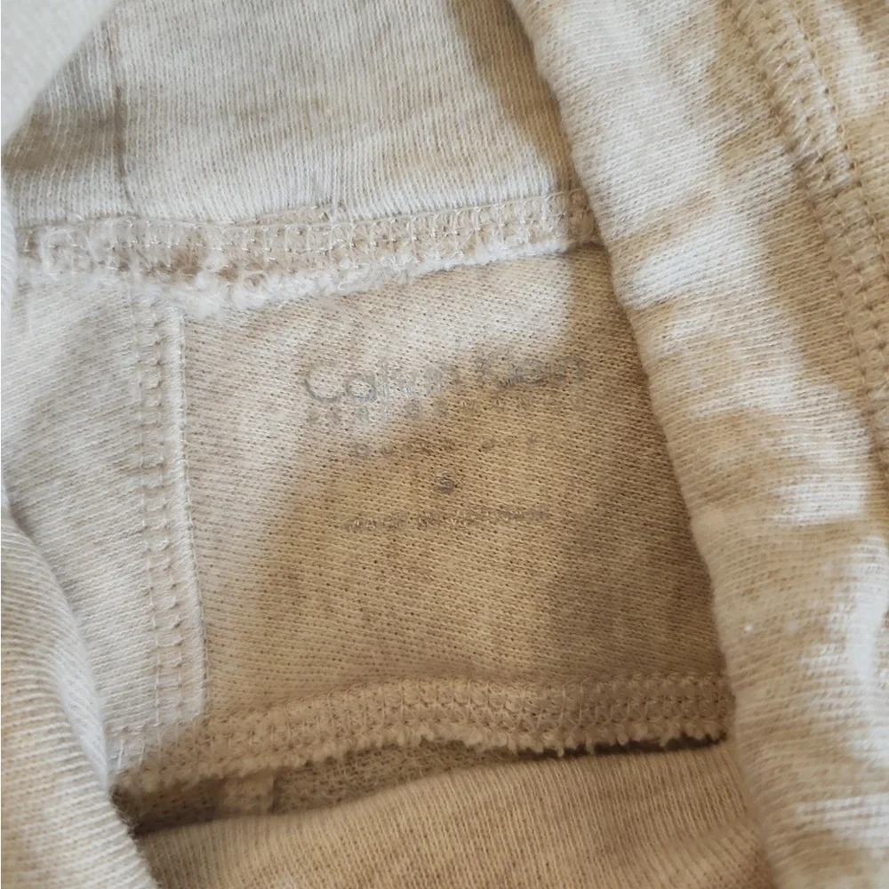 Calvin Klein cowl neck top womens small beige long sleeve lightweight
